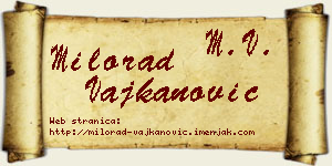Milorad Vajkanović vizit kartica